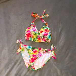 EUC PLUNGE Tropical Bikini